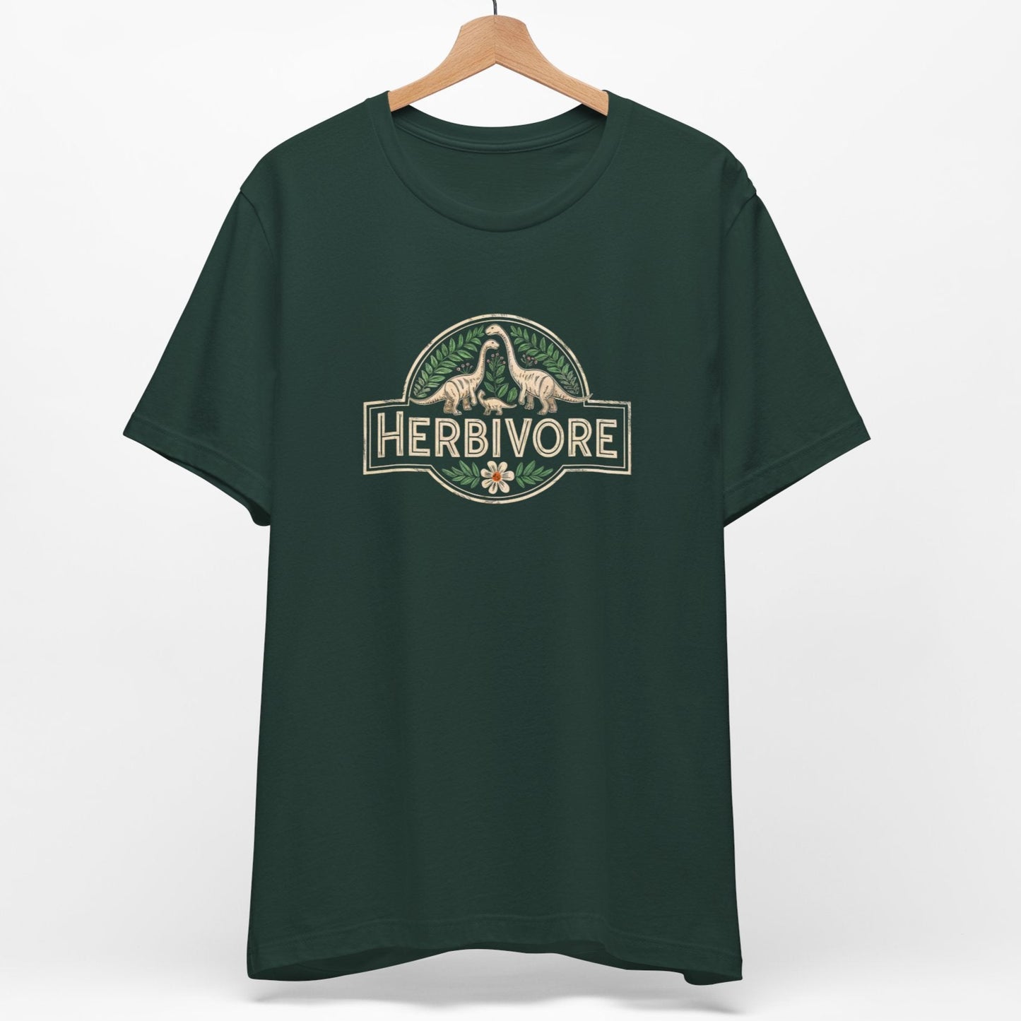 Herbivore black vegan t shirt with dinosaur graphic