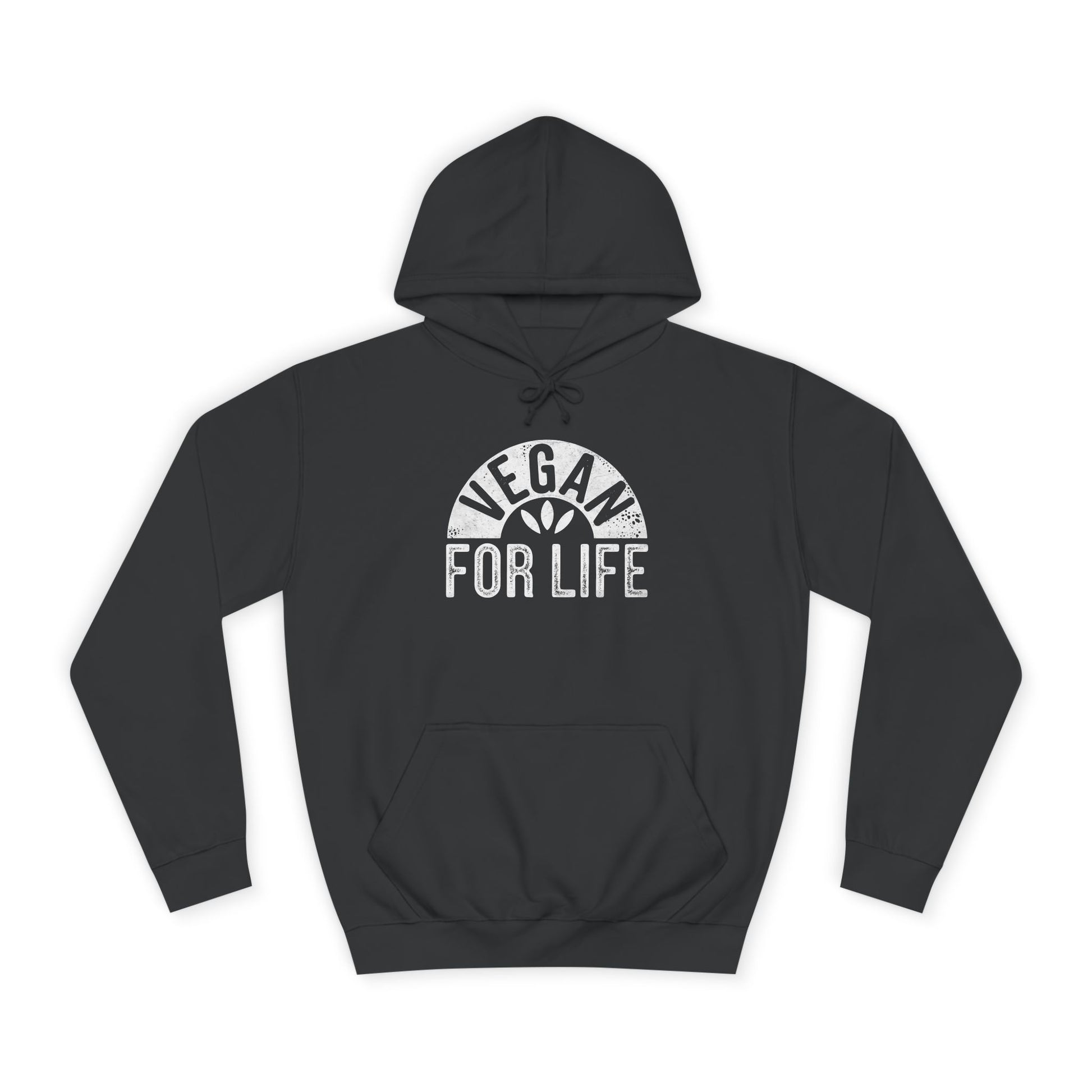 Black Vegan Hoodie with Vegan For Life Print