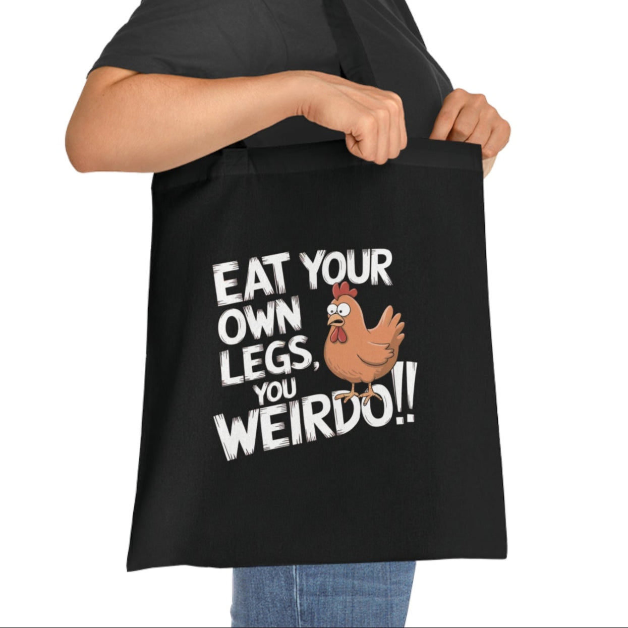 Funny vegan tote bag