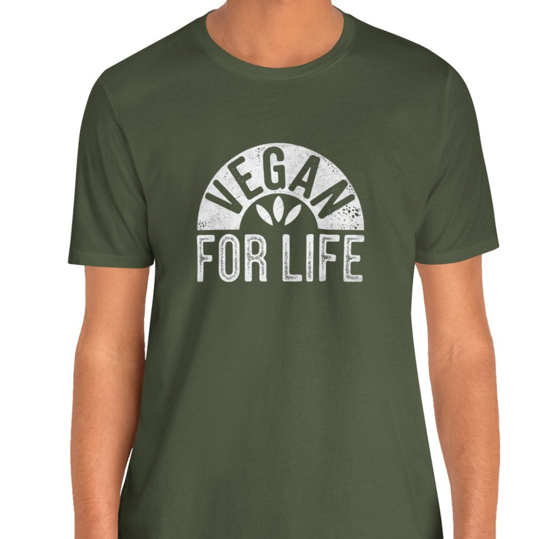 Khaki green Vegan For Life T-Shirt