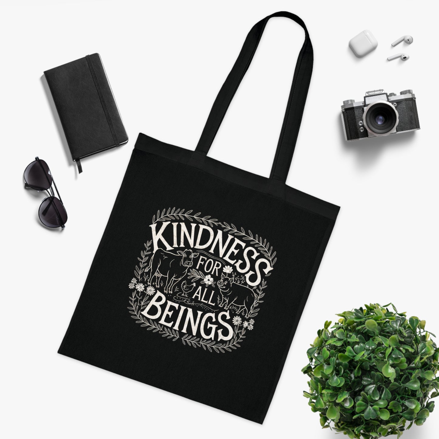 Kindness For All Beings Vegan Tote Bag