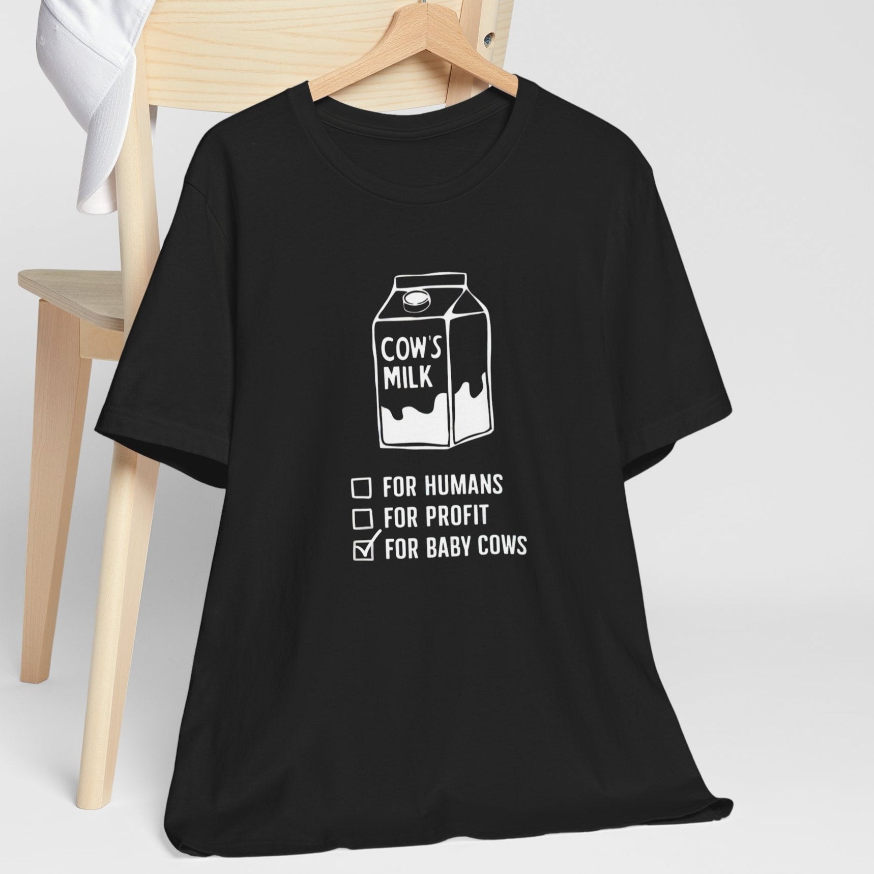 Cows Milk Is For Baby Cows black anti dairy t-shirt