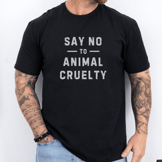 Against animal cruelty black t-shirt