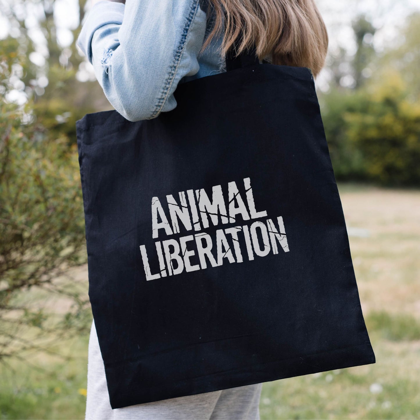 Animal liberation vegan tote bag