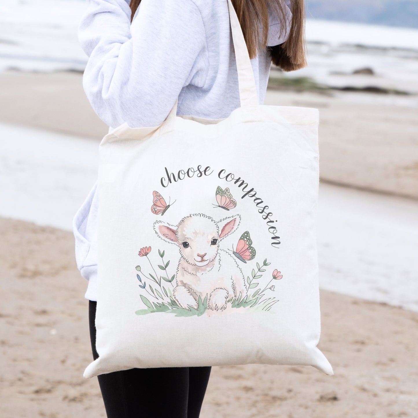 Choose Compassion Vegan Tote Bag