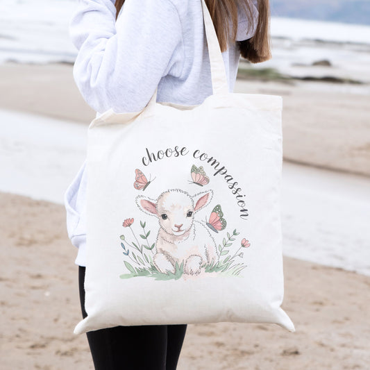 Choose Compassion Vegan Tote Bag