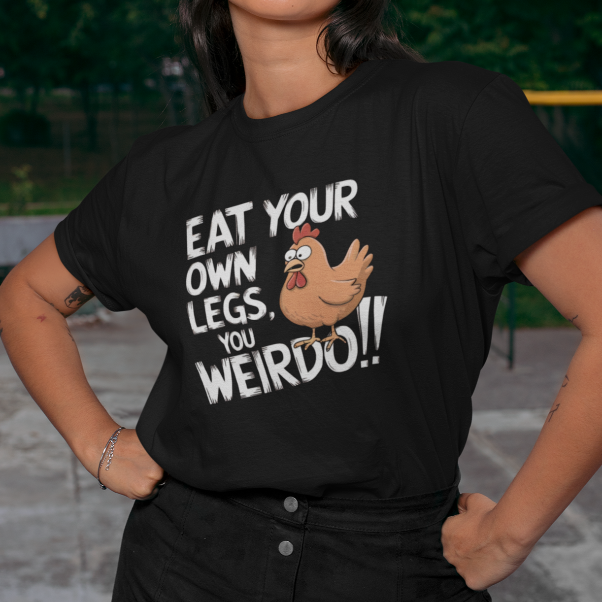 Funny Vegan T-Shirt - Eat Your Own Legs