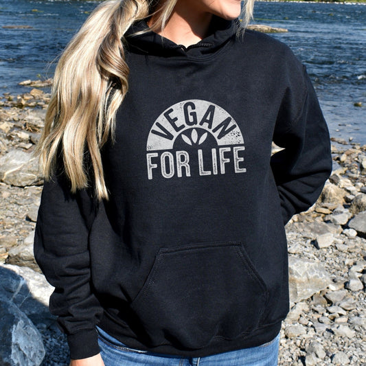 Vegan for life black hoodie