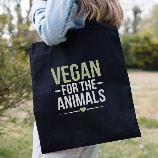 Vegan for the animals black tote bag